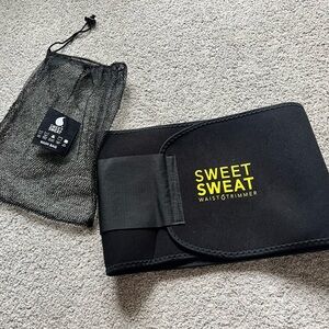 Sweet Sweat Waist Trimmer Band Unisex Adult XL Trainer Faja Belt Black W/ Bag